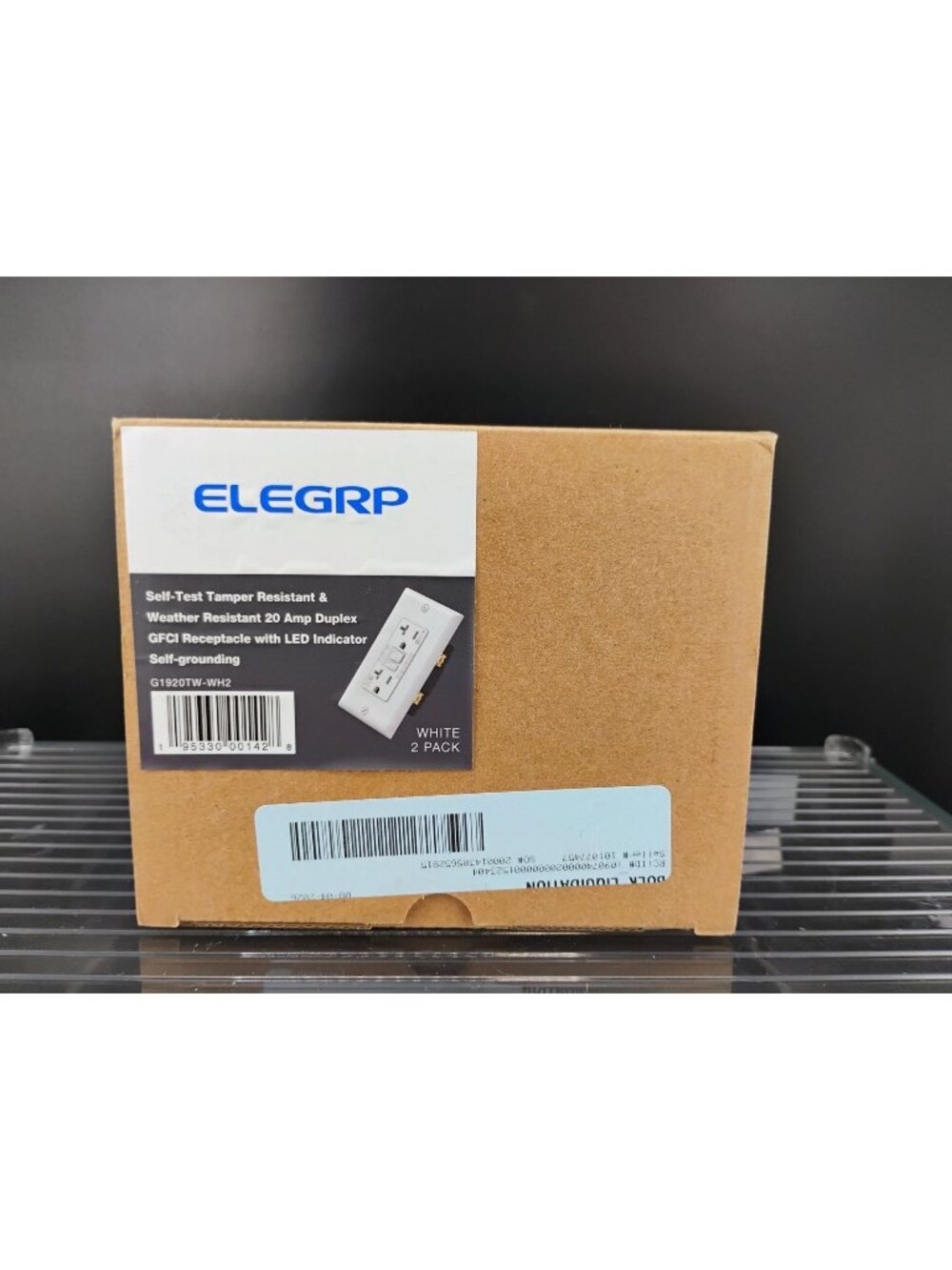 Elegrp Self-Test Tamper & Weather Resistant 20 Amp Duplex GFCI Outlet LED
